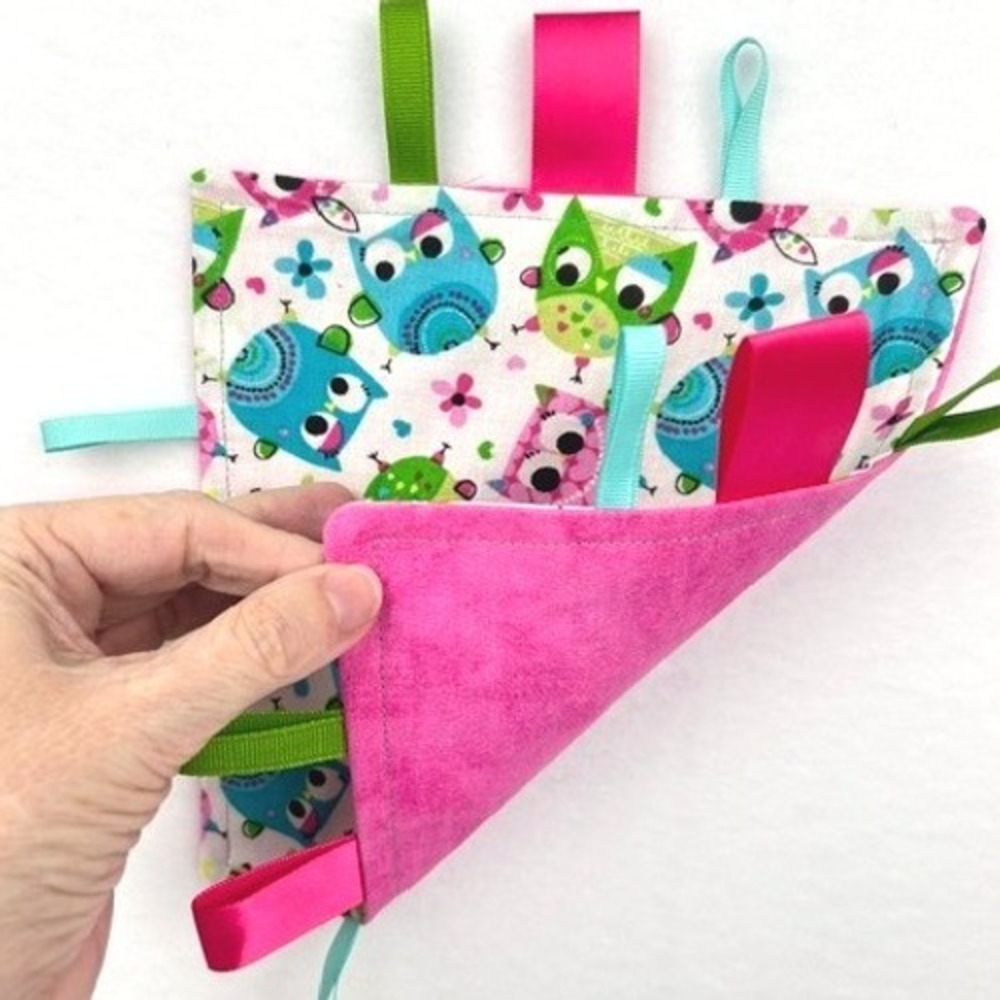 Homemade Sensory Crinkle Tag Loveys Set of 3 100% Cotton - Limited Supply - Picture 3 of 10